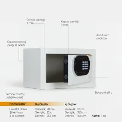 Home Safe HM200E Krem Şifreli Kasa - 2