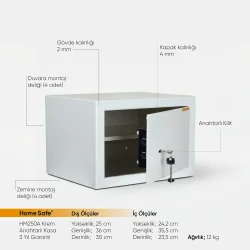 Home Safe HM250A Krem Anahtarlı Kasa - 2