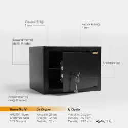 Home Safe HM250A Siyah Anahtarlı Kasa - 2