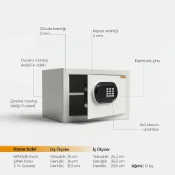 Home Safe HM250E Krem Şifreli Kasa - 2