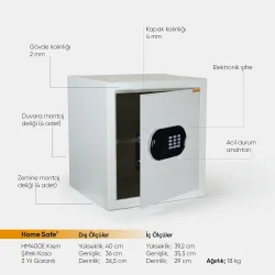 Home Safe HM400E Krem Şifreli Kasa - 2