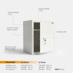 Home Safe HM520A Krem Anahtarlı Kasa - 2