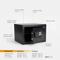 Home Safe HM250E Siyah Şifreli Kasa - 2